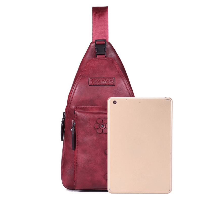 Kvinder Vintage Casual Kunstlæder Floral Skuldertaske Crossbody Brysttaske
