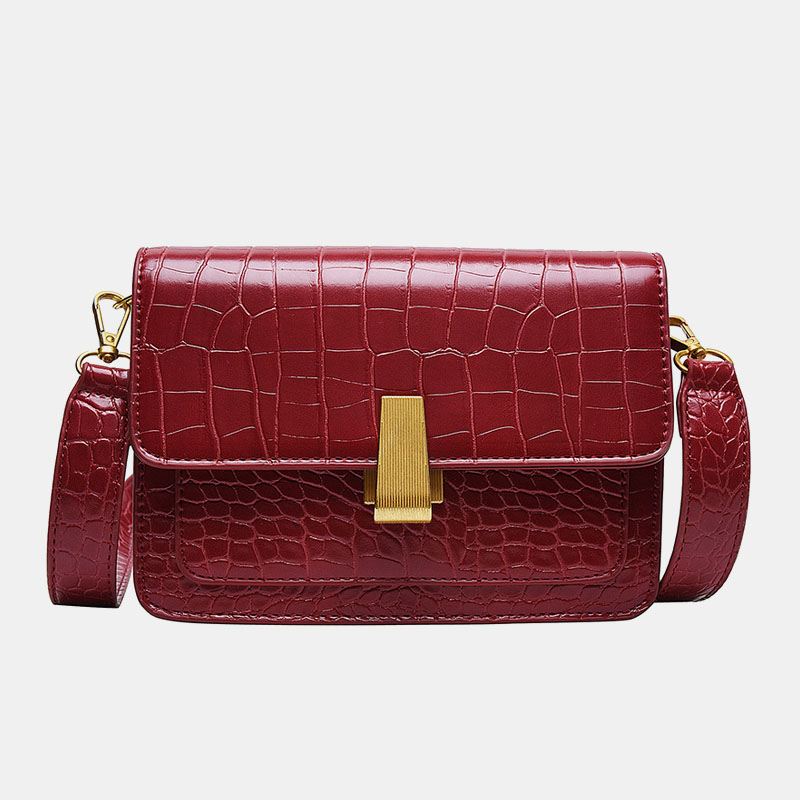 Kvinder Vintage Lizard Grain Crossbody Bag Skuldertaske