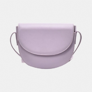 Kvinder Vintage Semi-circle Sadeltaske Solid Crossbody Taske Fritid