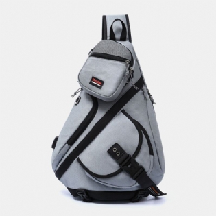 Mænd 2 Stk Usb-opladningshovedtelefon Stor Kapacitet Multifunktion Vandtæt Crossbody-taske Brysttaske Sling Bag