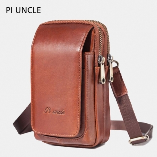 Mænd Ægte Læder Crossbody Taske Taljetaske