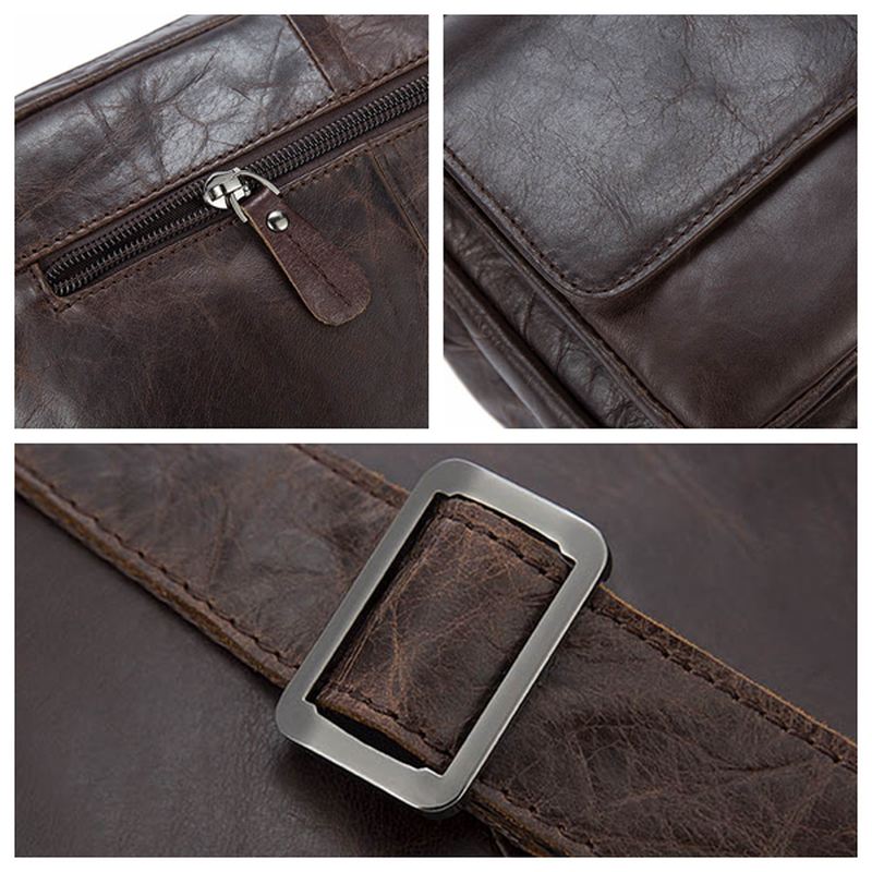 Mænd Ægte Læder Fritid Retro Mode Skulder Crossbody Taske