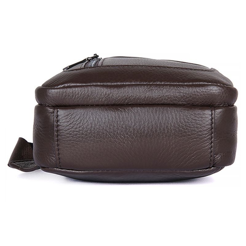 Mænd Ægte Læder Minimalistisk Vintage Crossbody Taske Leisure Business Brysttaske Weekendtaske