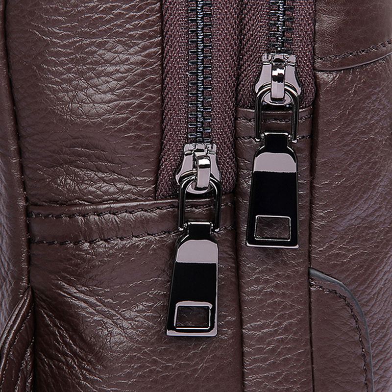 Mænd Ægte Læder Minimalistisk Vintage Crossbody Taske Leisure Business Brysttaske Weekendtaske
