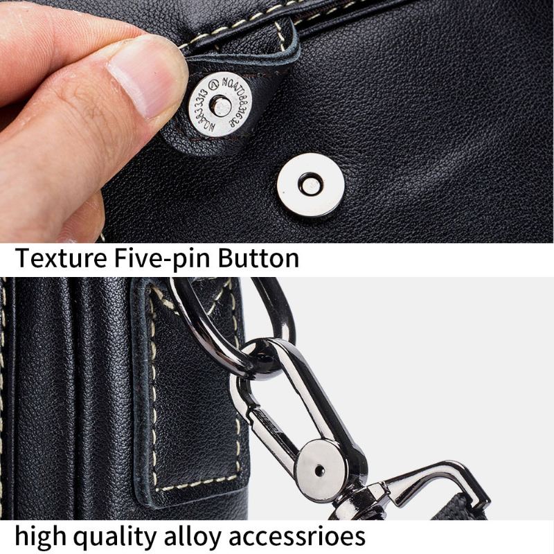 Mænd Ægte Læder Multi-pocket Vandtæt Vintage Håndtaske Crossbody Taske Skuldertaske
