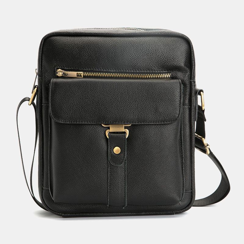 Mænd Ægte Læder Multifunktion Anti-tyveri Slidbestandig Vintage Business Crossbody Taske Skuldertaske