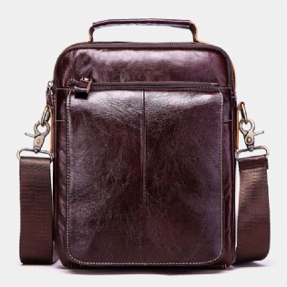Mænd Ægte Læder Retro Multifunktion Multi-lommer Multi-layers Crossbody Taske