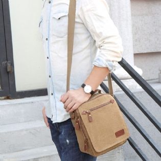 Mænd Canvas Håndtaske Ipad Taske Outdoor Crossbody Taske