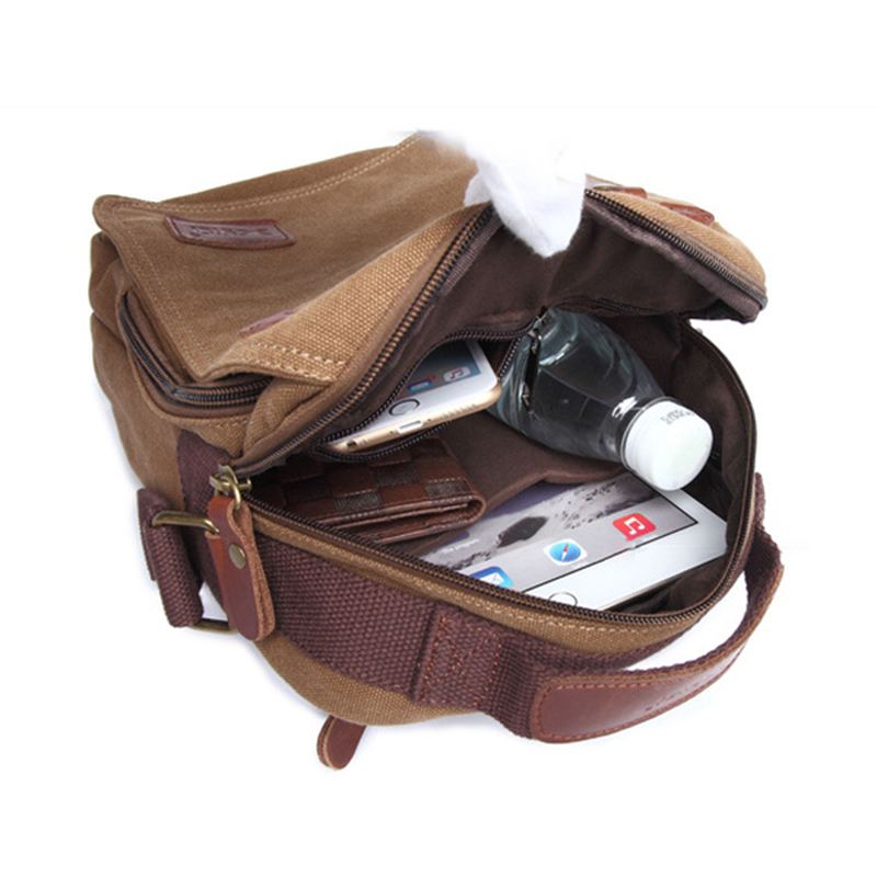 Mænd Canvas Håndtaske Ipad Taske Outdoor Crossbody Taske