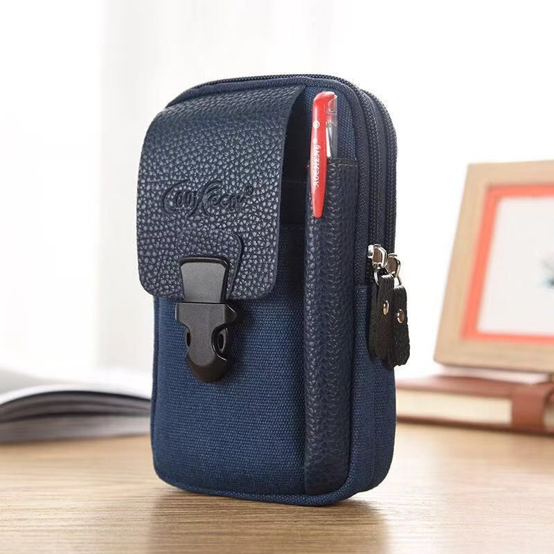 Mænd Canvas Multi-pocket Outdoor Sports 6.3 Tommer Telefontaske Taljetaske Sling Bag