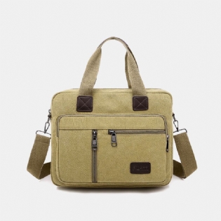 Mænd Canvas Multi-pocket Stor Kapacitet Anti-theft Crossbody Taske