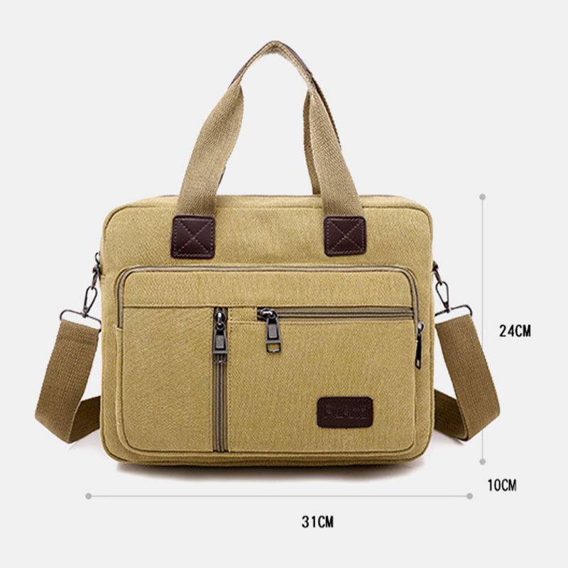 Mænd Canvas Multi-pocket Stor Kapacitet Anti-theft Crossbody Taske