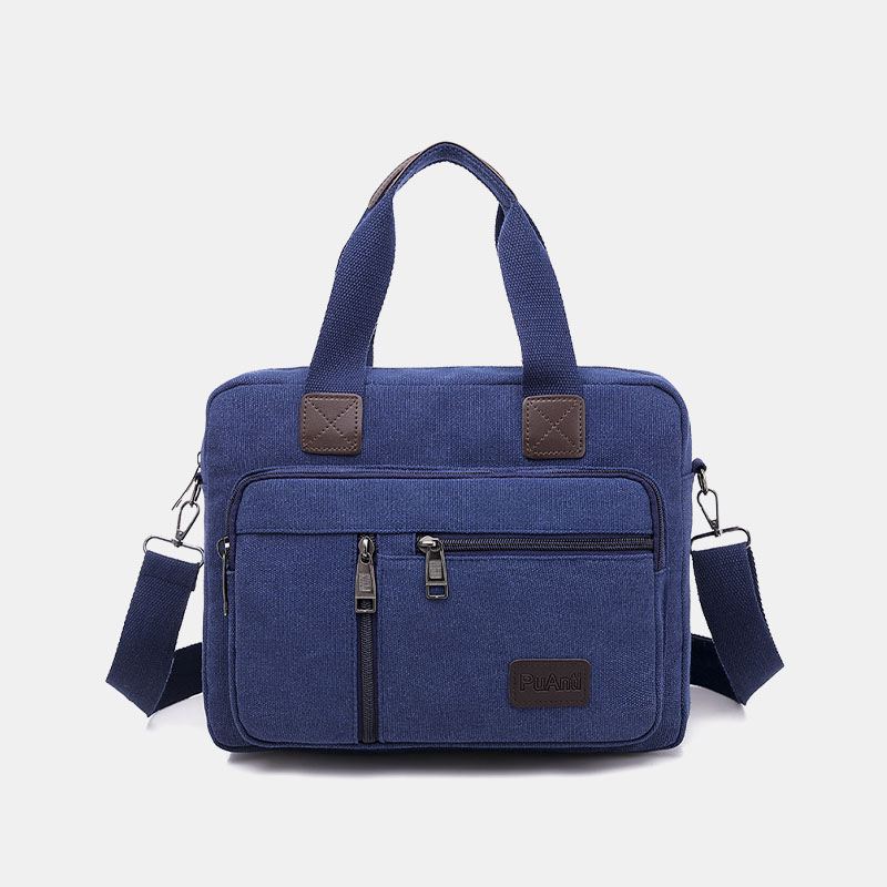 Mænd Canvas Multi-pocket Stor Kapacitet Anti-theft Crossbody Taske