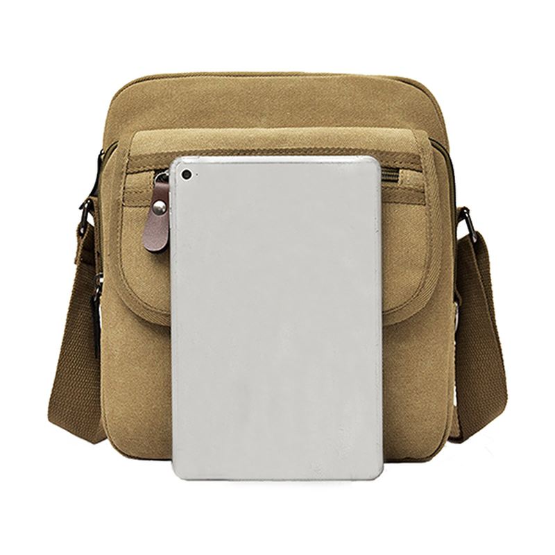Mænd Canvas Multifunktionel Vintage Crossbody Taske Skuldertaske Casual Business Travel Pack