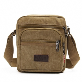 Mænd Casual Retro Canvas Skuldertasker Multi Pocket Crossbody Tasker