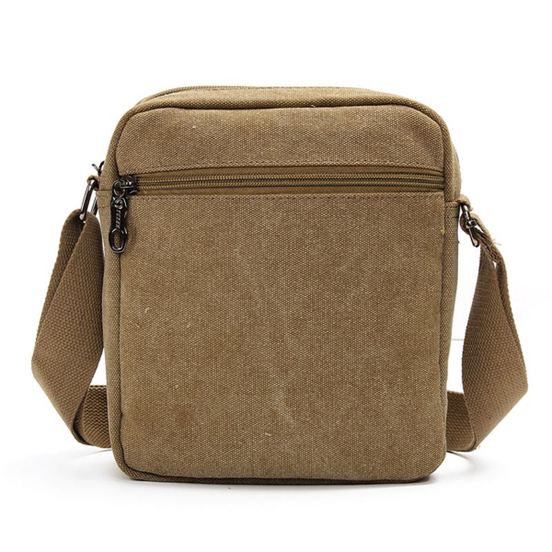 Mænd Casual Retro Canvas Skuldertasker Multi Pocket Crossbody Tasker