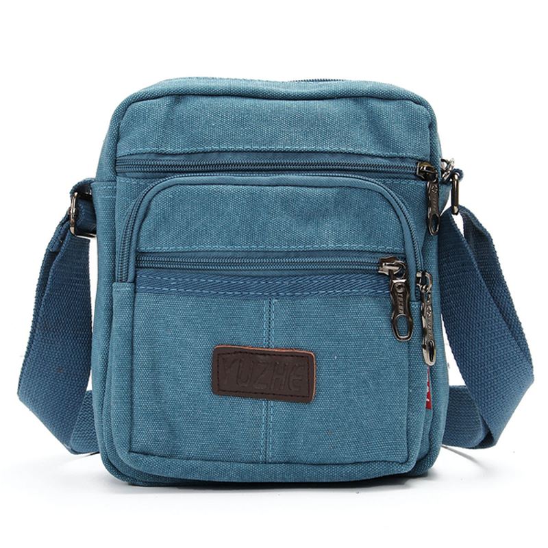 Mænd Casual Retro Canvas Skuldertasker Multi Pocket Crossbody Tasker