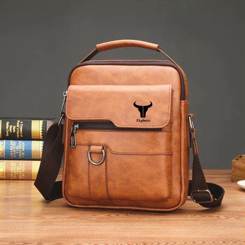 Mænd Imiteret Læder Vintage Business Taske Messenger Bag Crossbody Taske Kontorarbejde