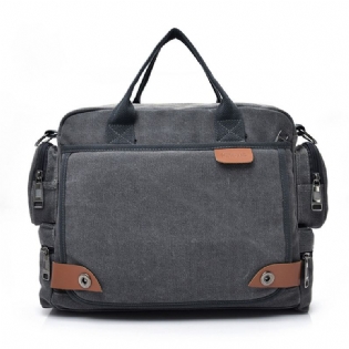 Mænd Kvalitet Canvas Casual Business Stor Kapacitet Funktionel Håndtaske Crossbody Taske
