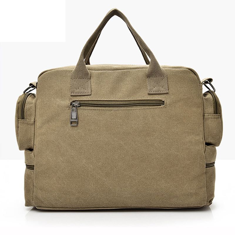 Mænd Kvalitet Canvas Casual Business Stor Kapacitet Funktionel Håndtaske Crossbody Taske