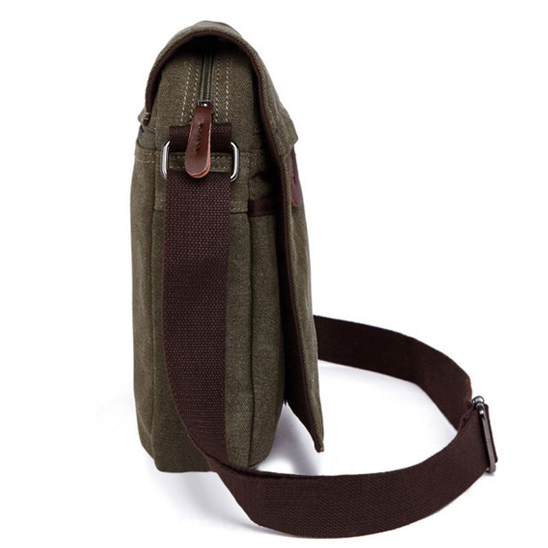 Mænd Kvinder Canvas Leisure Multi Pocket Crossboby Bag Kapacitet Skuldertaske