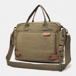 Mænd Lærred Med Stor Kapacitet Multi-lomme Afslappet 13.3 Tommer Bærbar Taske Crossbody Tasker Skuldertaske Dokumentmappe