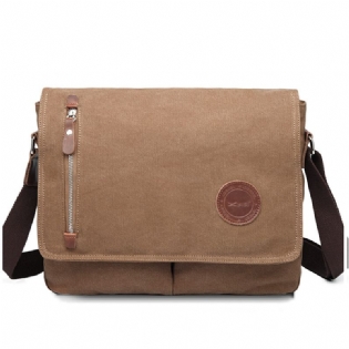 Mænd Lærreds Skuldertaske Casual Messenger Bag Retro Bærbar Taske