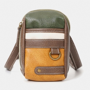Mænd Mini Stitching Farve Casual Crossbody Tasker Aftagelig Skulderrem All-match 6.5 Tommer Telefontaske