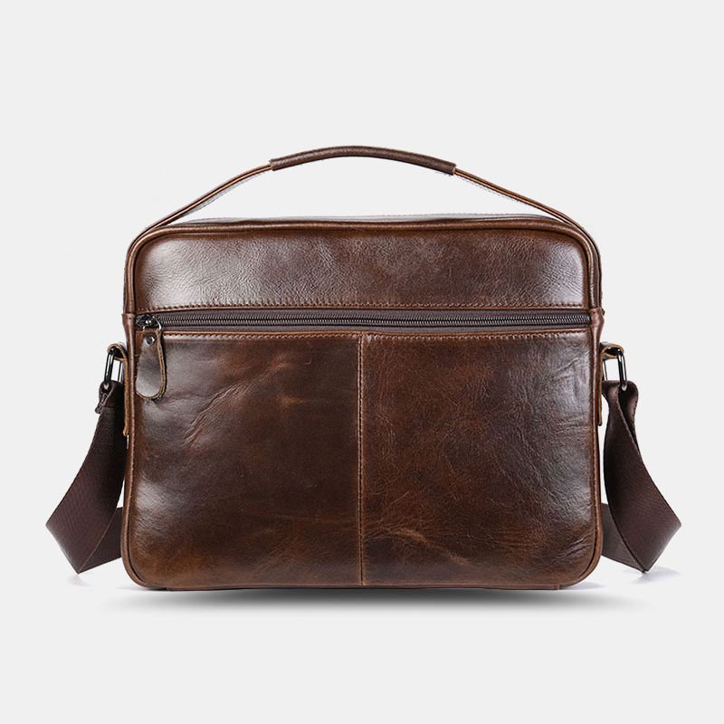 Mænd Olievoks Læder Stor Kapacitet Vandtæt Messenger Taske Dokumentmappe Multi-pocket Kohud Crossbody Tasker Skuldertaske