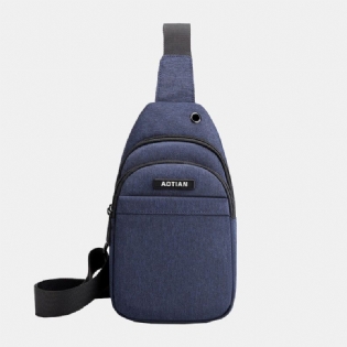 Mænd Øretelefon Hul Stor Kapacitet Multi-pocket Vandtæt Crossbody Bag Sling Bag