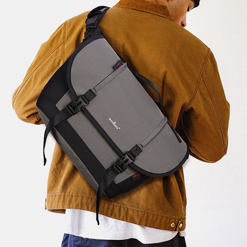 Mænd Oxford Vandret Stor Kapacitet Flap-over Crossbody Skuldertaske Rejsetaske