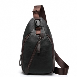 Mænd Pu Crossbody Taske Kapacitet Fritid Skulder Brysttaske