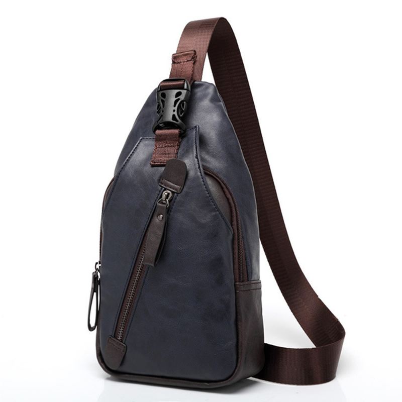 Mænd Pu Crossbody Taske Kapacitet Fritid Skulder Brysttaske