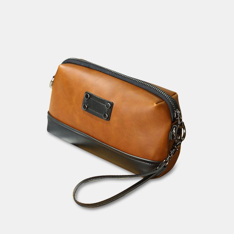 Mænd Pu-læder Ensfarvet Anti-tyveri Afslappet Telefontaske Crossbody-taske Skuldertaske