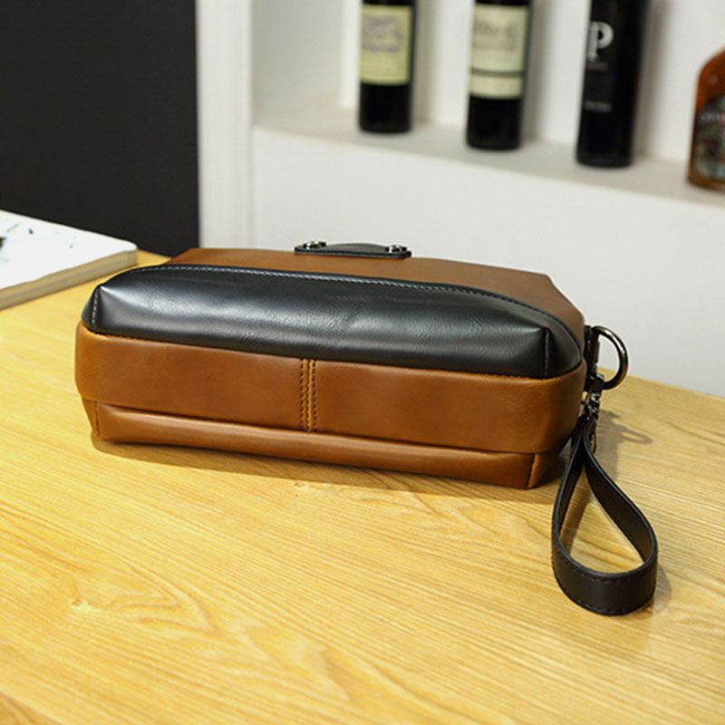 Mænd Pu-læder Ensfarvet Anti-tyveri Afslappet Telefontaske Crossbody-taske Skuldertaske