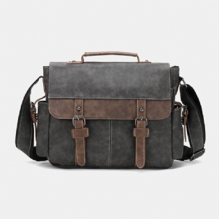 Mænd Pu-læder Flap-over Crossbody-tasker Med Stor Kapacitet Casual Mode Messenger-taske Med Flere Lommer Håndtaske Skuldertaske