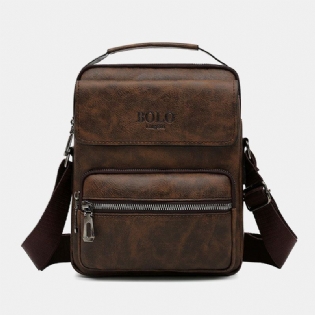 Mænd Pu-læder Multi-pocket Anti-theft Messenger Bag Crossbody Tasker Skuldertaske Håndtaske Briefcase