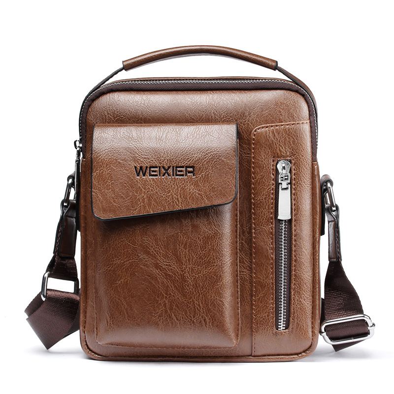 Mænd Pu Læder Vintage Håndtaske Retro Crossbody Bag Skuldertaske