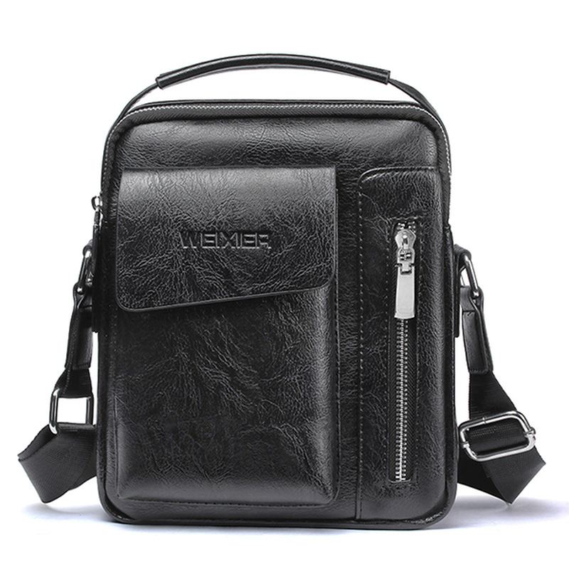 Mænd Pu Læder Vintage Håndtaske Retro Crossbody Bag Skuldertaske