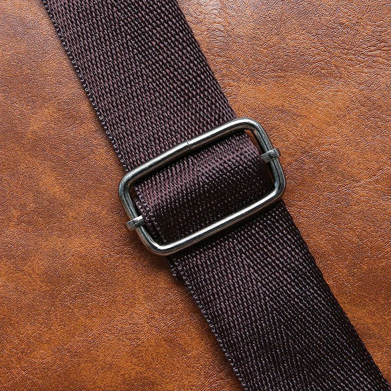 Mænd Pu Læder Vintage Tekstur Stor Kapacitet Lynlås Dekoration Crossbody Taske Skuldertaske Håndtaske