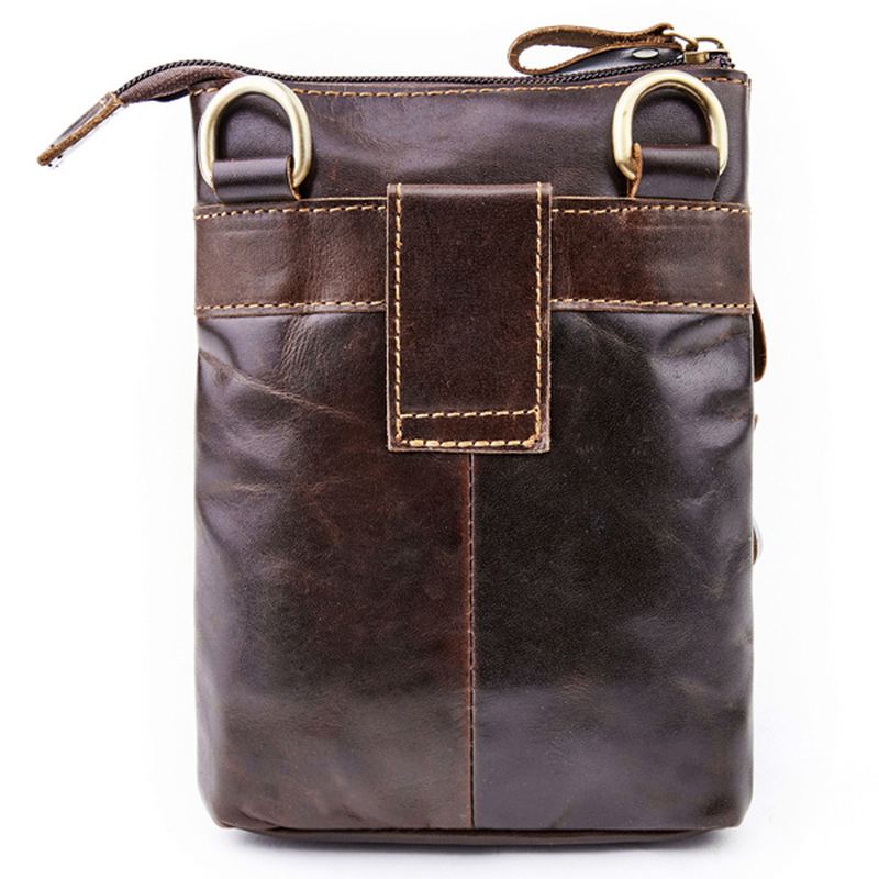 Mænd Telefontaske Multifunktions Olievoks Crossbody Taske Taljetaske