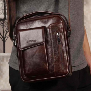 Mænd Vintage Ægte Læder Crossbody-taske Skuldertaske Business-taske