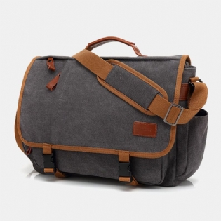 Mænd Vintage Stor Kapacitet Vandtæt Lærred Casual Crossbody Taske Skuldertaske Rejsetaske