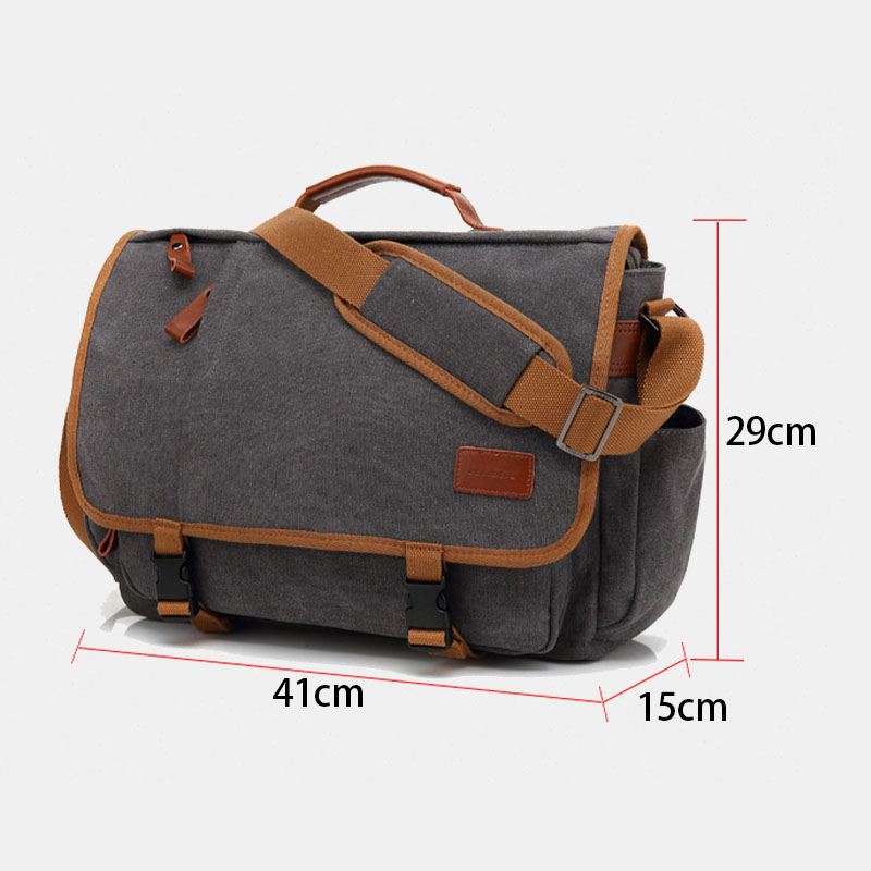 Mænd Vintage Stor Kapacitet Vandtæt Lærred Casual Crossbody Taske Skuldertaske Rejsetaske