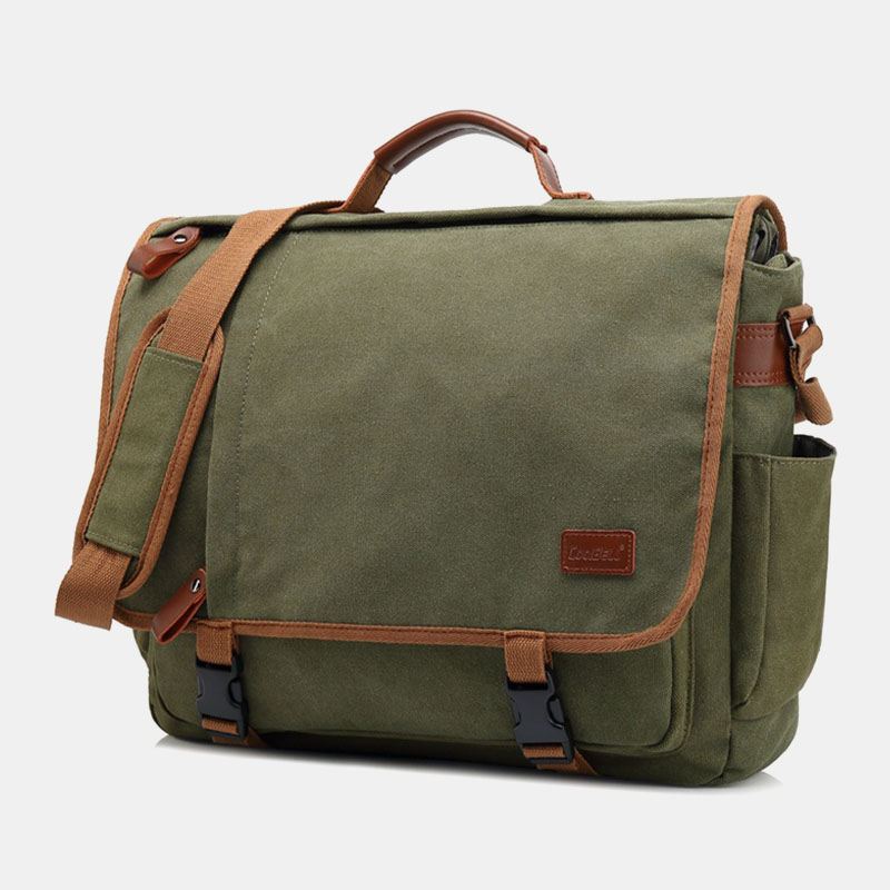 Mænd Vintage Stor Kapacitet Vandtæt Lærred Casual Crossbody Taske Skuldertaske Rejsetaske