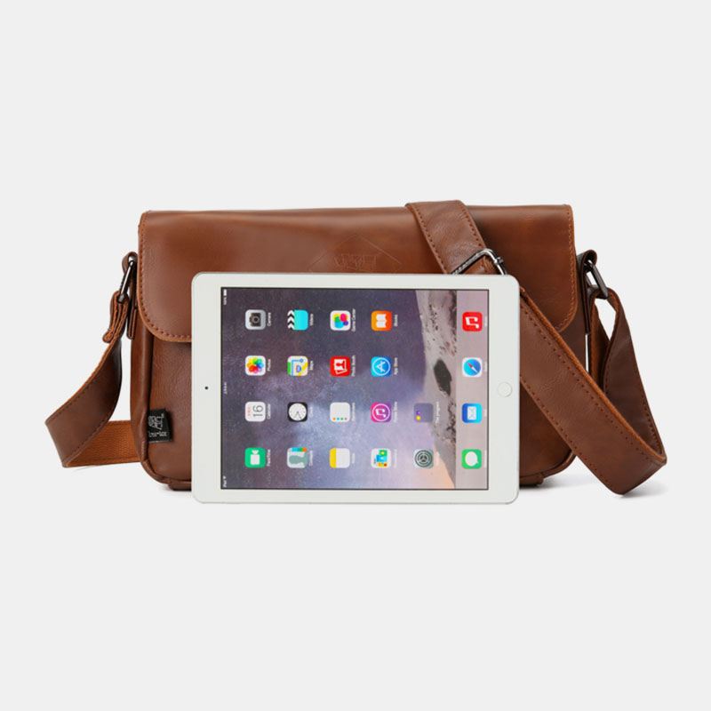 Mænd Vintage Vandtæt Multi-pocket Imiteret Læder Crossbody Bag Skuldertaske