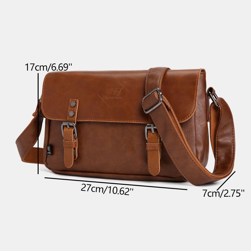Mænd Vintage Vandtæt Multi-pocket Imiteret Læder Crossbody Bag Skuldertaske