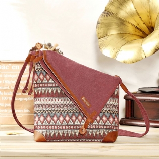 National Printing Canvas Retro Bohemia Crossbody-taske