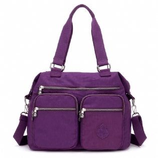 Nylon Letvægts Multi-lomme Crossbody Taske Med Stor Kapacitet