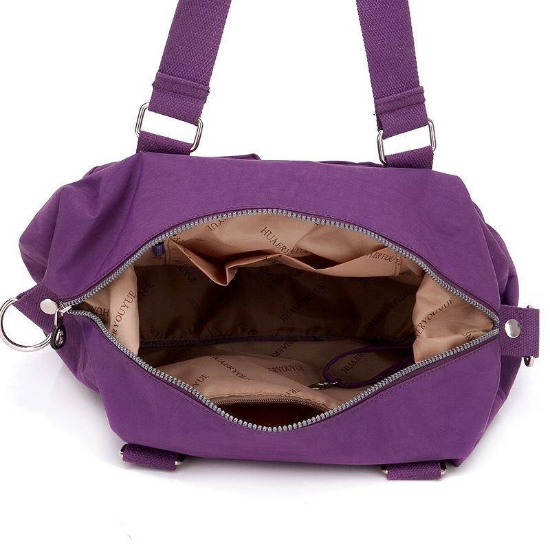 Nylon Letvægts Multi-lomme Crossbody Taske Med Stor Kapacitet